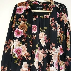Black floral blouse